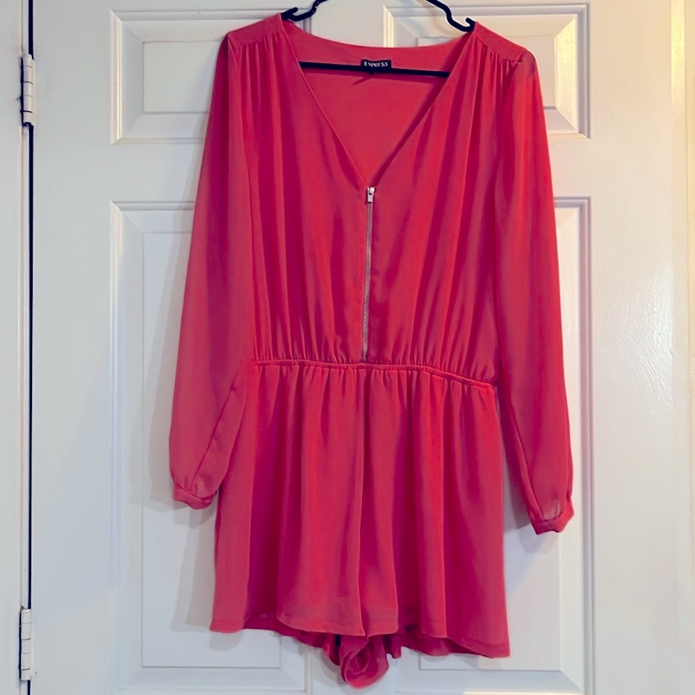 Romper w/ Sheer Sleeves